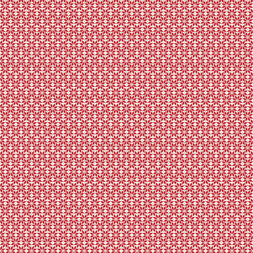 Fabric Riley Blake Red Star Pattern Claus & Co. by the Quarter Yard C17745-RED