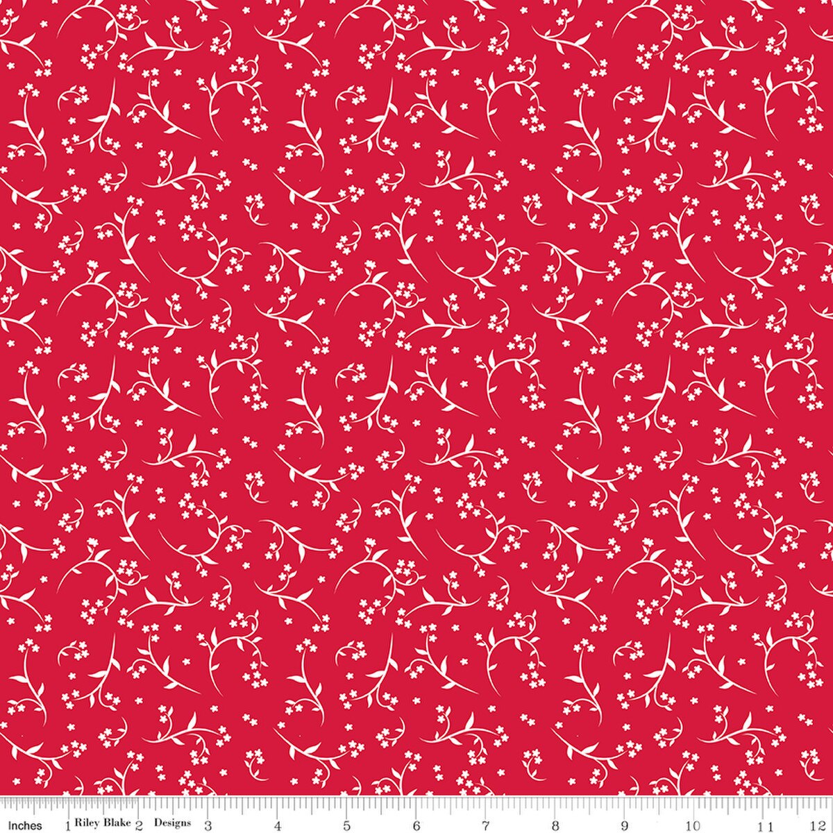 Fabric Riley Blake Red Stems Front Porch by the Quarter Yard C17214-RED