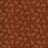 Red fabric with green leaf pattern