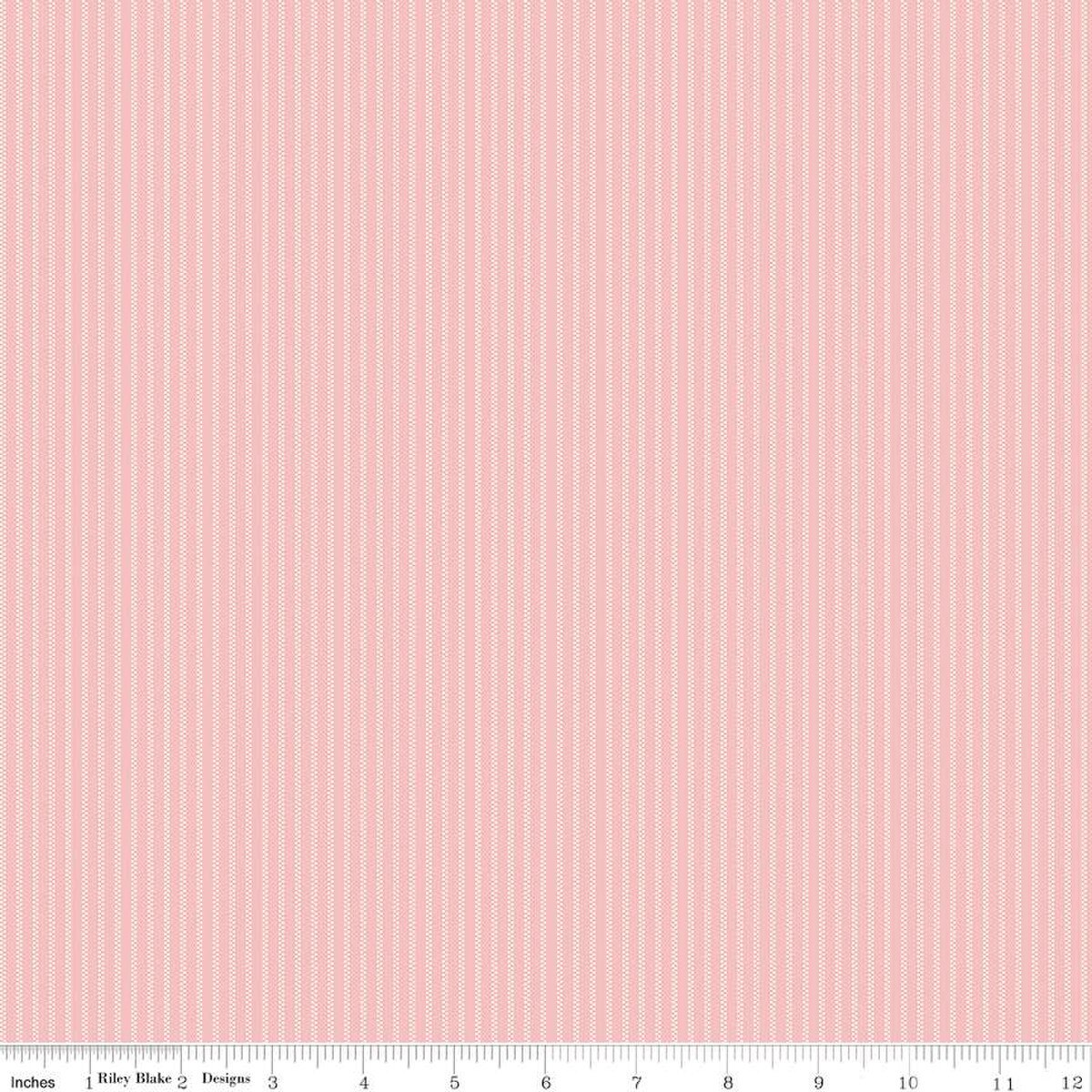 Fabric Riley Blake Rose Stripe Mary Catherine by the Quarter Yard C16708-ROSE