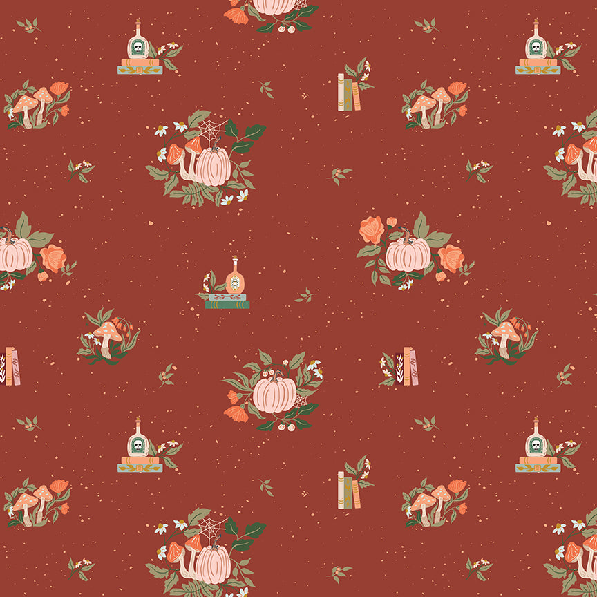 Fabric Riley Blake Rust Botanicals The Apothecary by the Quarter Yard C17551-RUST