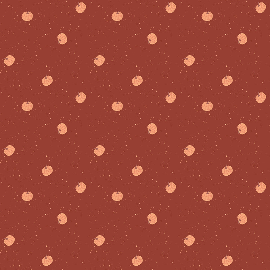 Fabric Riley Blake Rust Pumpkin Toss The Apothecary by the Quarter Yard C17553-RUST