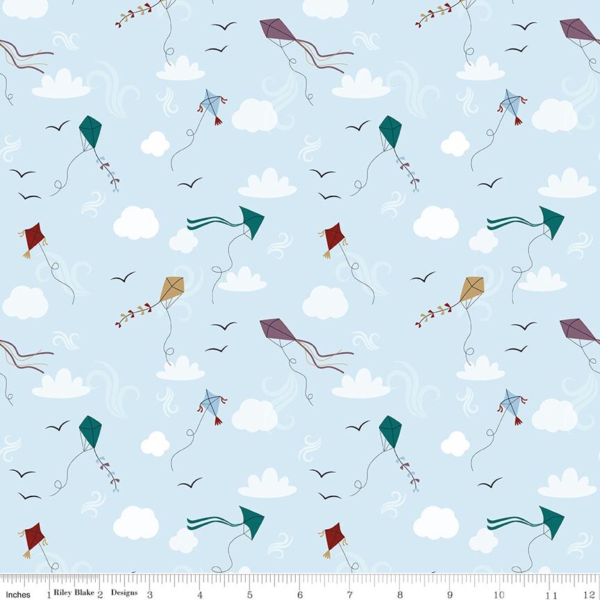 Fabric Riley Blake Sky Let's Go Fly a Kite A Spoonful of Sugar by the Quarter Yard C17083-SKY