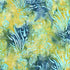 A close-up of a repeating abstract pattern featuring stylized sea creatures, starfish, and organic shapes in aqua, teal, yellow, and dark blue-green tones.
