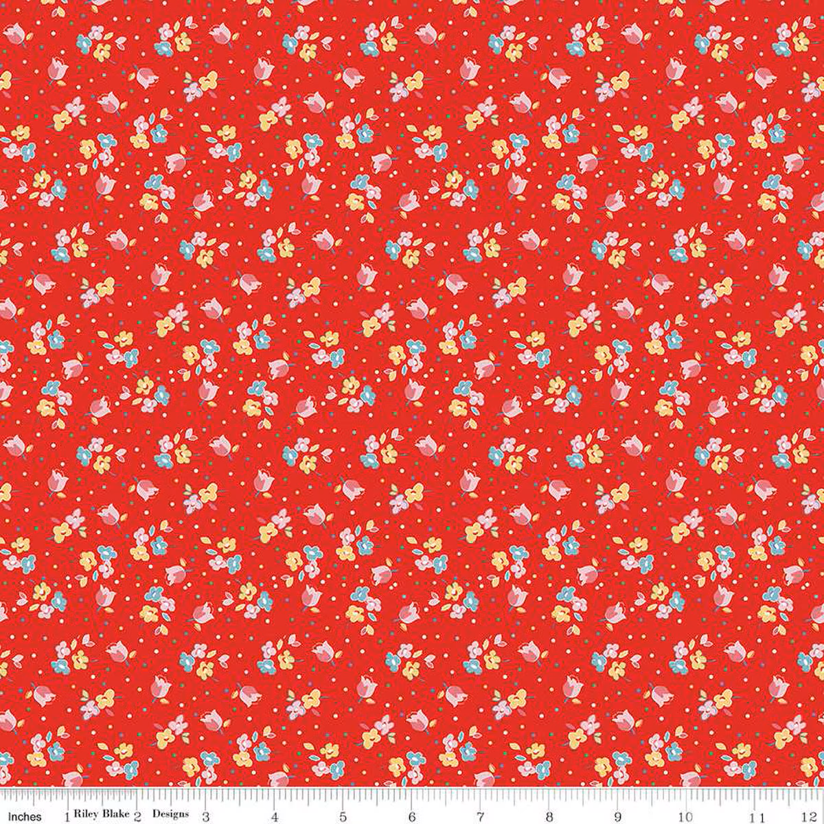 Fabric Riley Blake Strawberry Calico Sweet Rose Simple Pleasures by the Quarter Yard C16653-STRAWBERRY