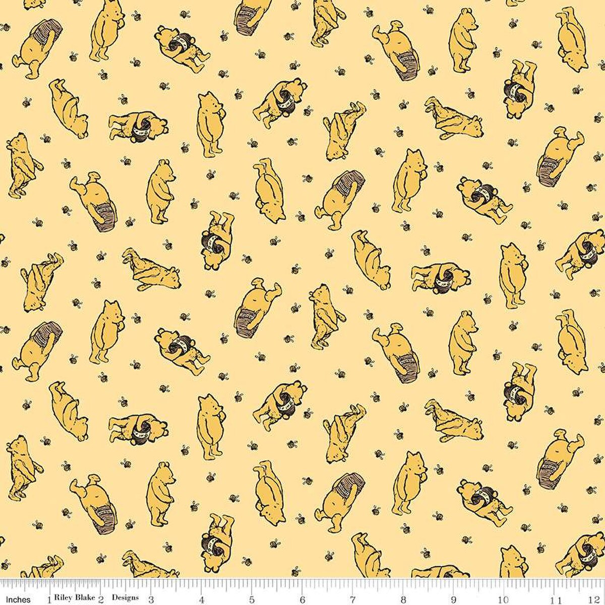 Fabric Riley Blake Sunshine Toss Winnie the Pooh by the Quarter Yard C17002-SUNSHINE