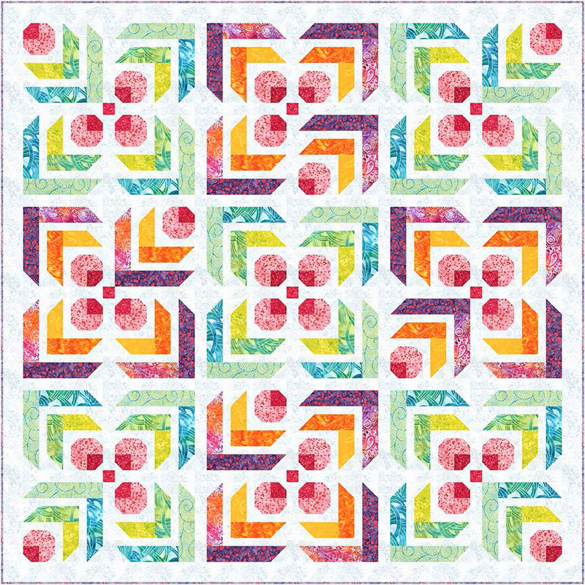 Fabric Riley Blake Sweet & Spiffy Splatter Batiks Quilt Kit KTBT-1021