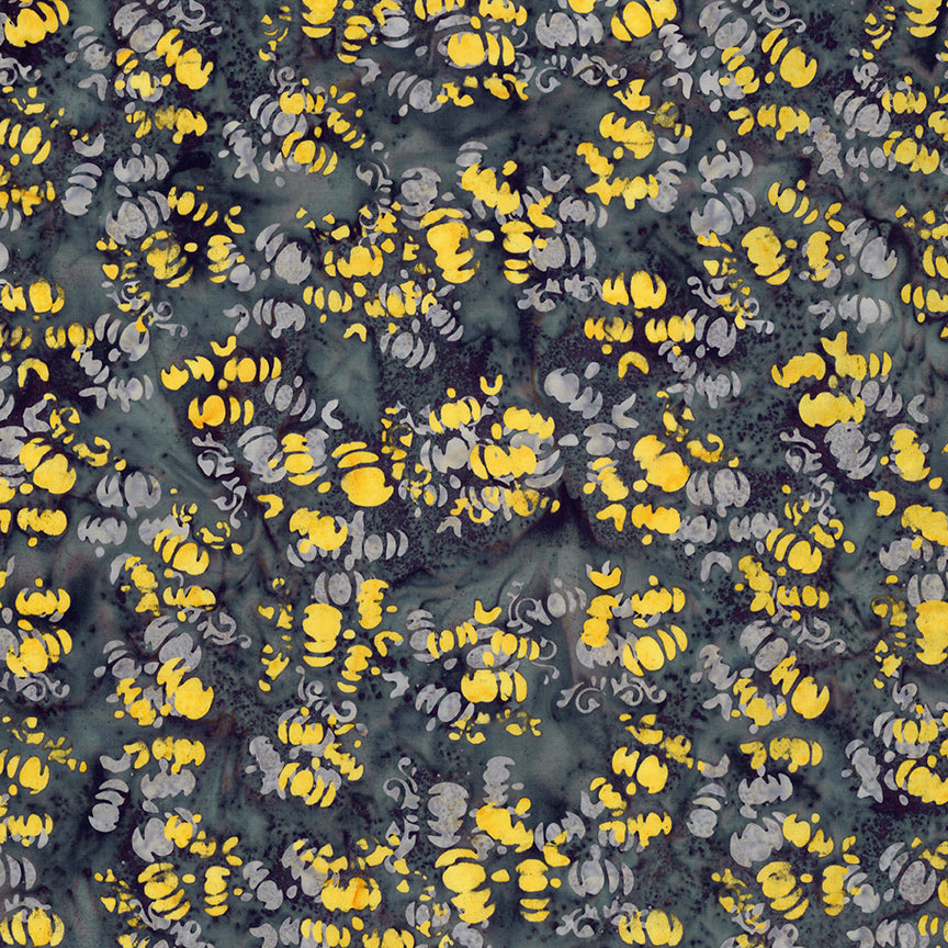 Pattern of gray and gold pumpkins on a gray background