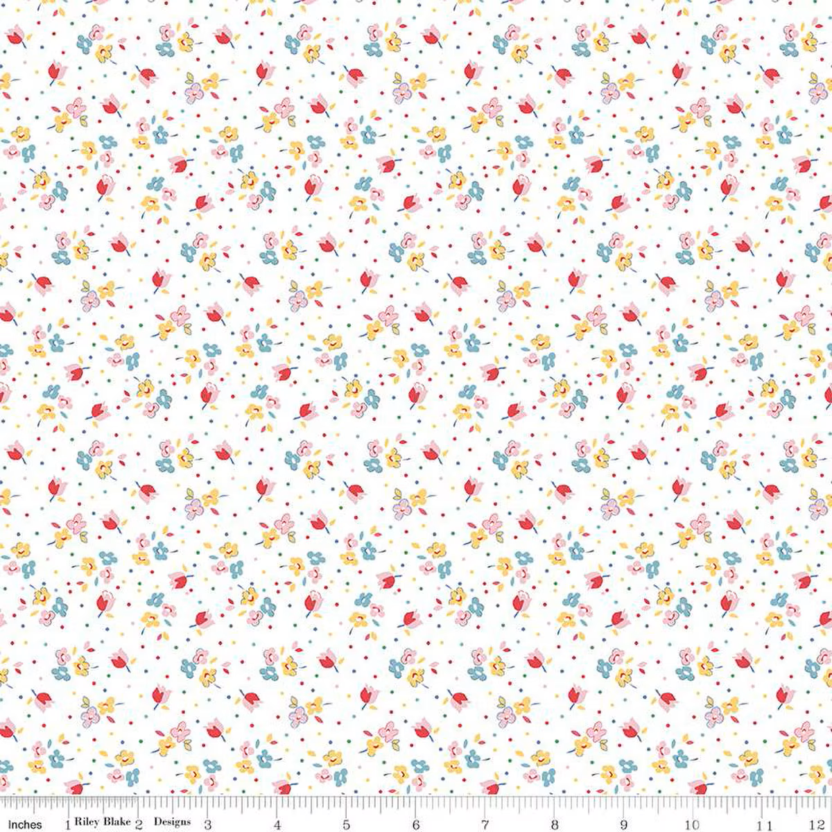 Fabric Riley Blake White Calico Sweet Rose Simple Pleasures by the Quarter Yard C16653-WHITE