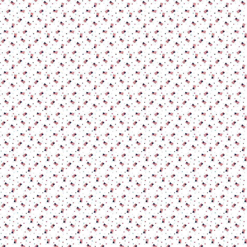 Fabric Riley Blake White Grand Ol' Flag Seasonal Basics by the Quarter Yard C767-WHITE