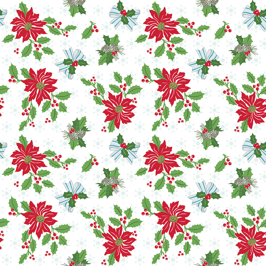 Fabric Riley Blake White Main Claus & Co. by the Quarter Yard C17740-WHITE
