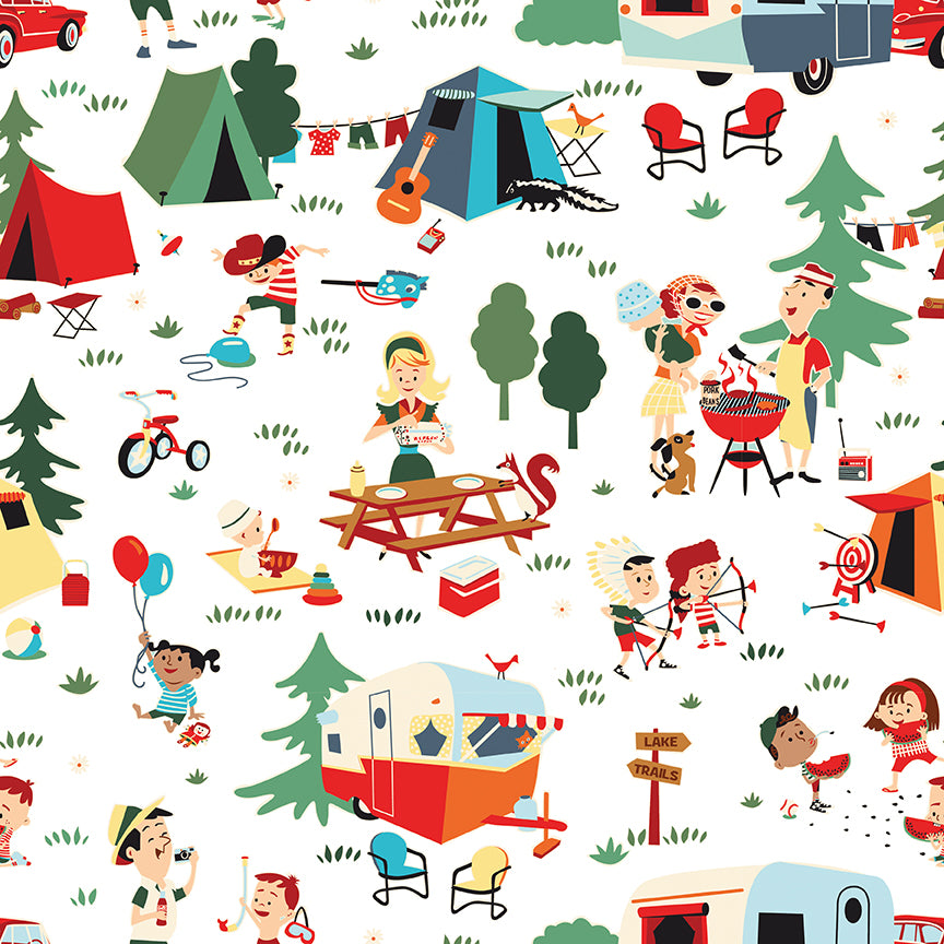 Fabric Riley Blake White Main Happy Haven by the Quarter Yard C17620-WHITE