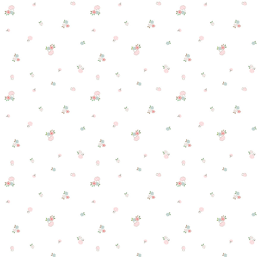 Fabric Riley Blake White Mushrooms Whimsical Woodland by the Quarter Yard C17644-WHITE