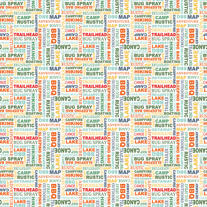 Fabric Riley Blake White Text Happy Haven by the Quarter Yard C17624-WHITE