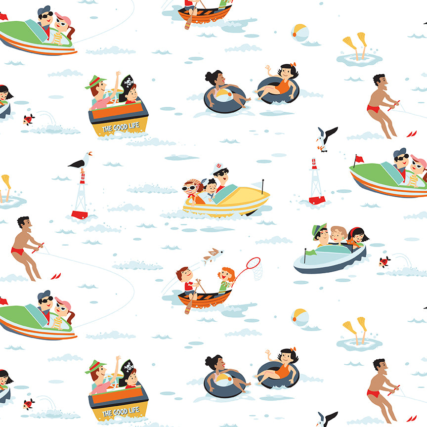 Fabric Riley Blake White The Good Life Happy Haven by the Quarter Yard C17621-WHITE