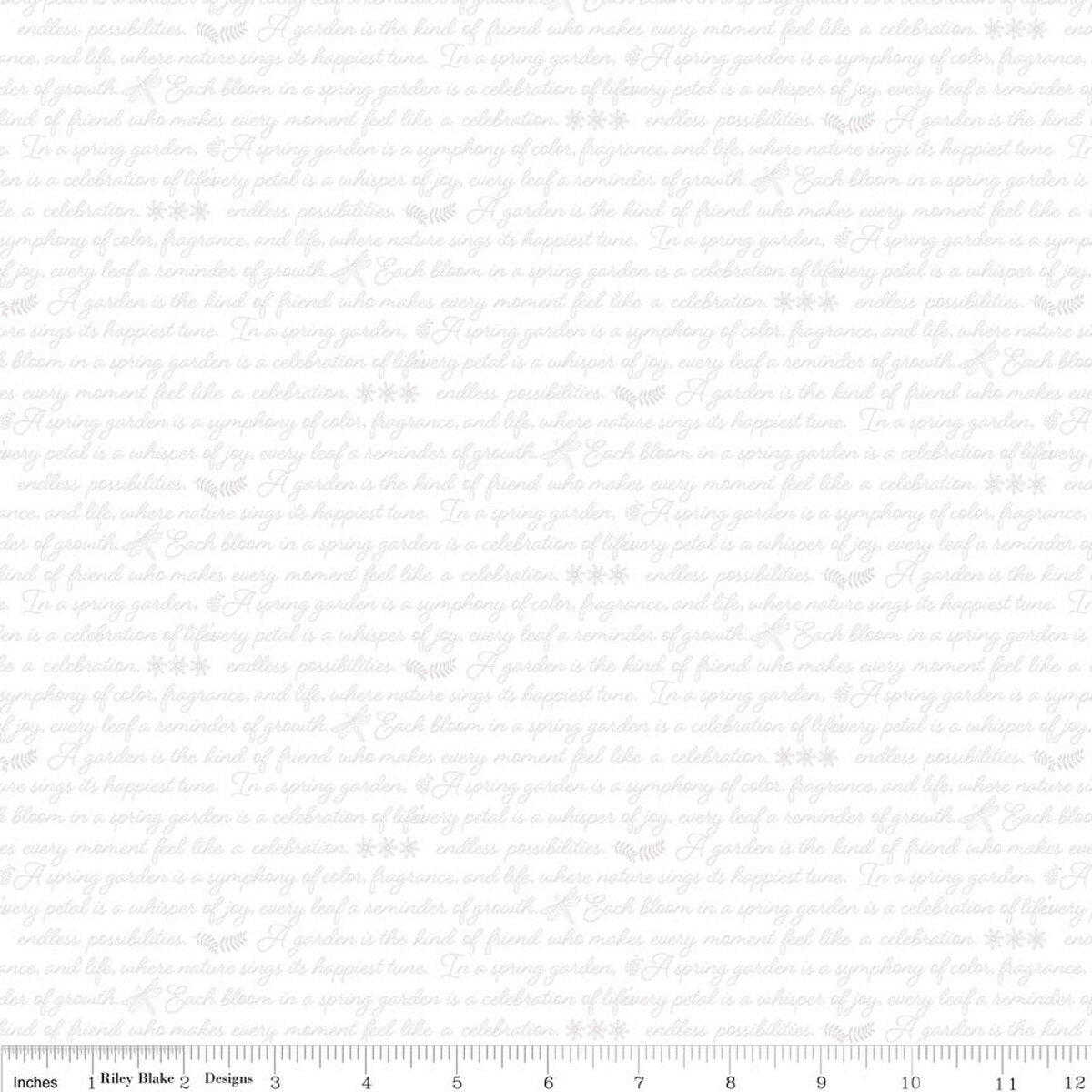 Fabric Riley Blake White on White Garden's Promise Awakening by the Quarter Yard C17103-WHITE