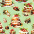 Fabric Robert Kaufman Sage Christmas Cake Frosted by RKF by the Quarter Yard SRKD-23204-34