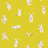 Pattern of cartoon dogs with headphones on a yellow background