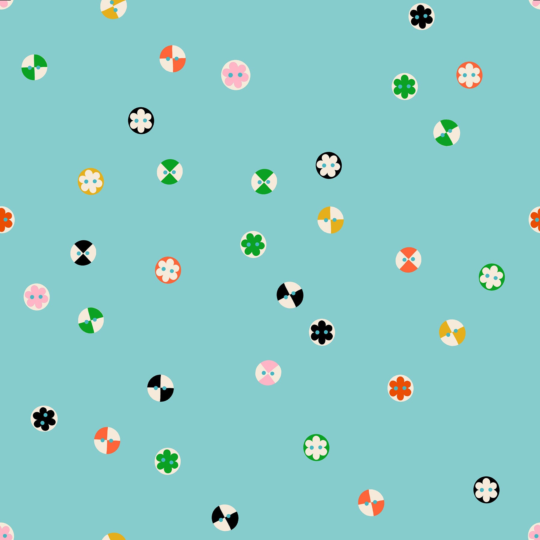 Colorful geometric pattern on a blue background