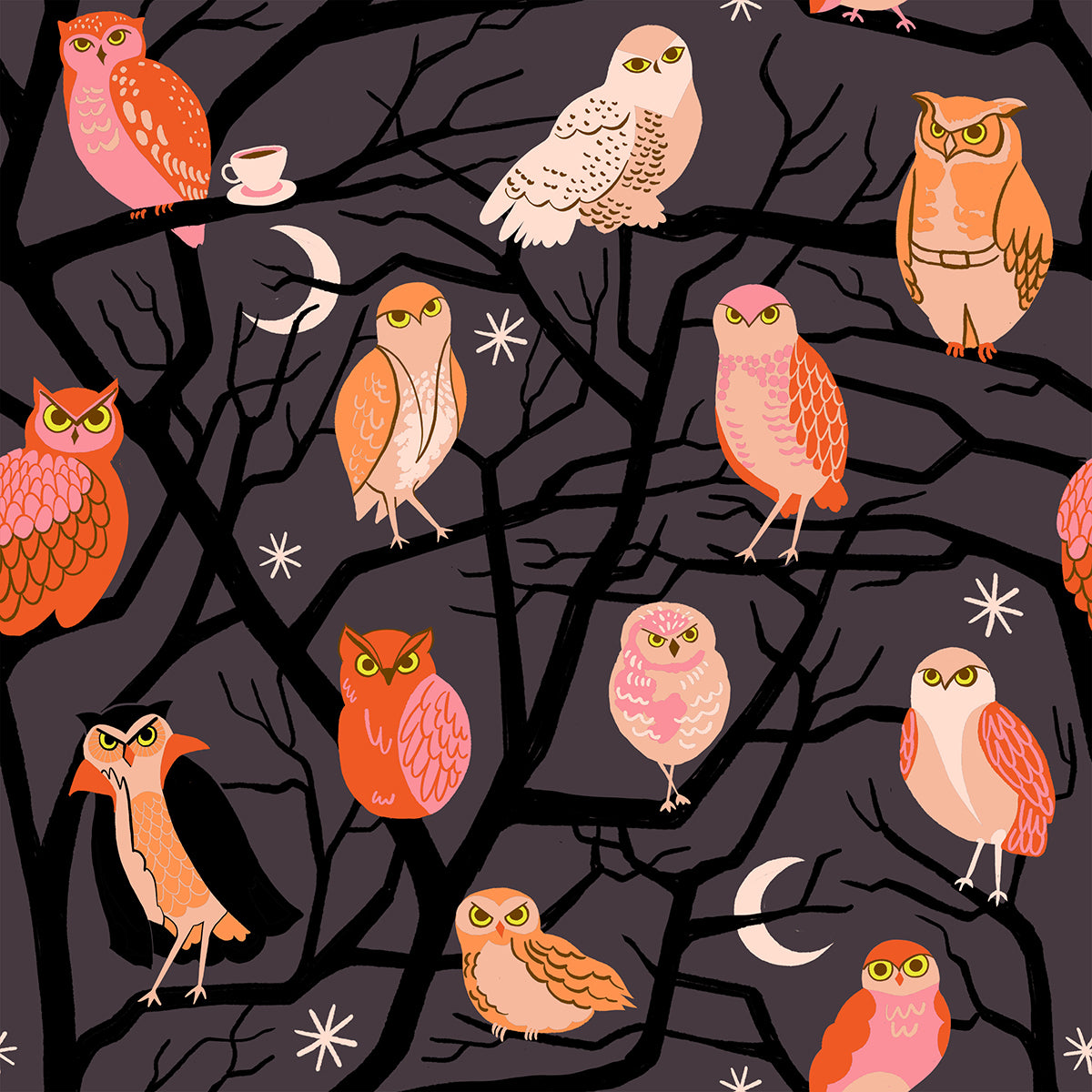 Fabric Ruby Star Society Eggplant Who Cooks For You Freaky Familiars by the Quarter Yard RS5190-13