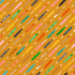 Pattern of colorful seam rippers on a yellow background