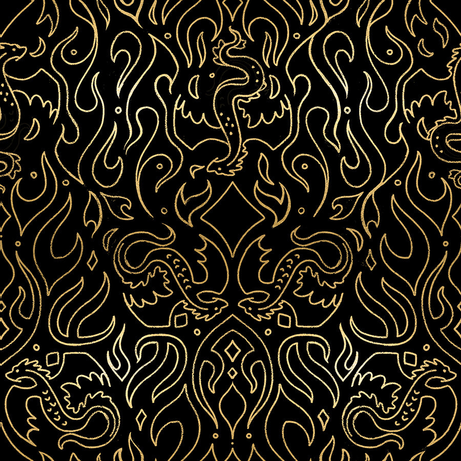 Fabric Ruby Star Society Metallic Black Dragon Scribe Fireglow by the Quarter Yard RS2137-15M