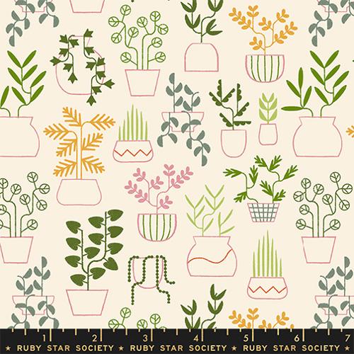Fabric Ruby Star Society Natural Plant Life Calathea Geometry by the Quarter Yard RS5184-11