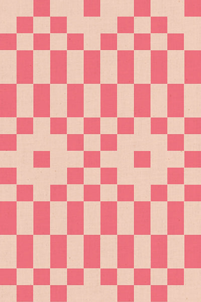 Checkered pattern with pink and beige squares