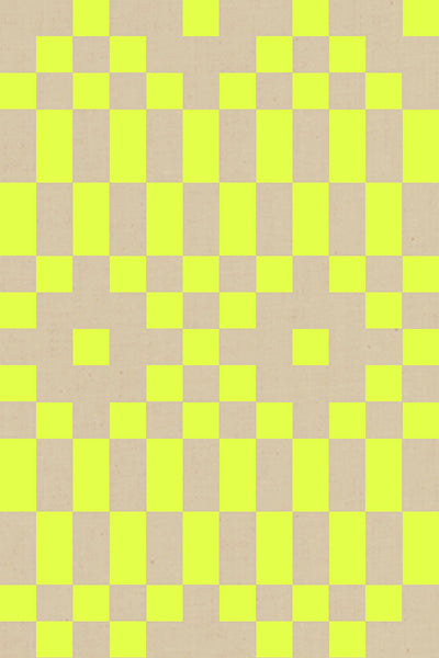Pattern of alternating light brown and bright yellow squares