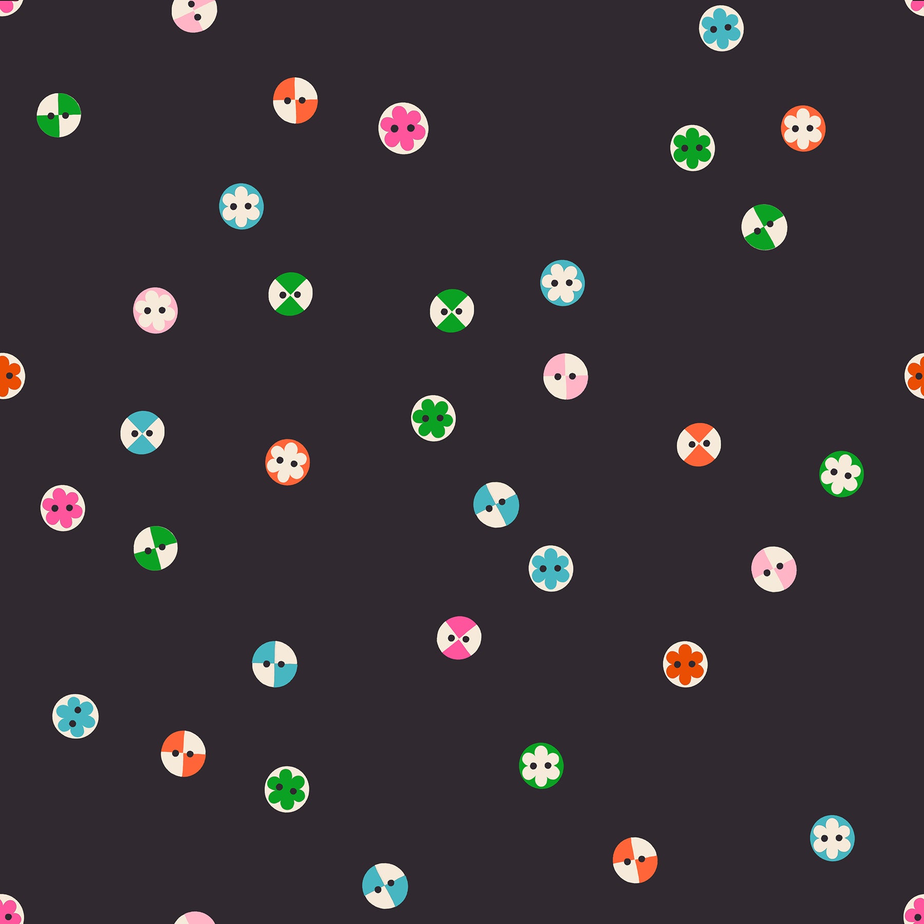 Colorful dot pattern on a black background