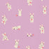Pattern of cartoon dogs with headphones on a purple background