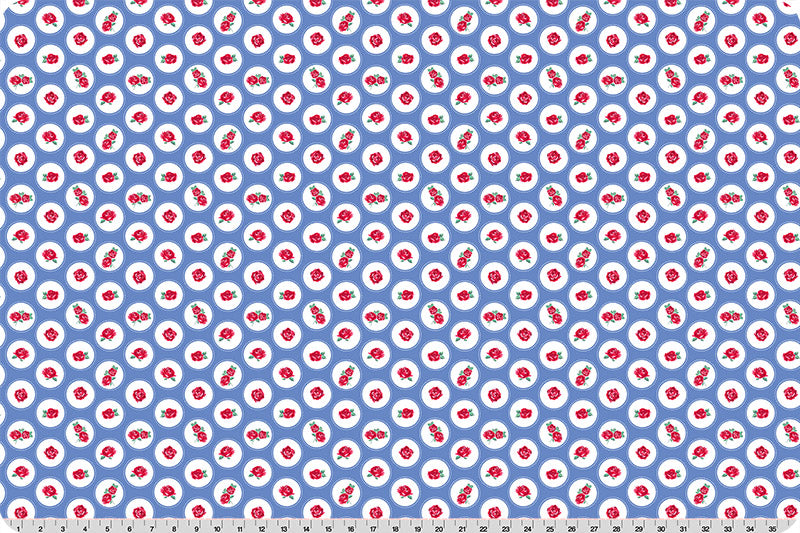 Fabric Shannon Blue Bonnet Brighton Cottage Rose Lane Quilting Cuddle by the Quarter Yard QC-CRBRIGHTON-BLUEBONNET