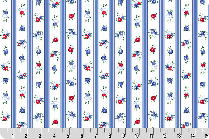 Fabric Shannon Blue Bonnet Nottinghill Cottage Rose Lane Quilting Cuddle by the Quarter Yard QC-CRNOTTINGHILL-BLUEBONNET