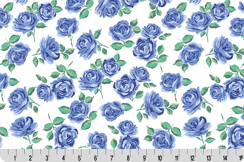 Fabric Shannon Blue Bonnet Yorkshire Cottage Rose Lane Quilting Cuddle by the Quarter Yard QC-CRYORKSHIRE-BLUEBONNET