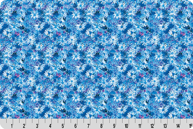 Fabric Shannon Blue Daisies Wanderlust Quilting Cuddle by the Quarter Yard QC-WLDAISIES-BLUE