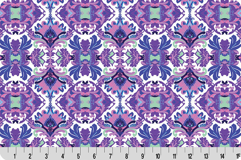 Fabric Shannon Blue Damask Wanderlust Quilting Cuddle by the Quarter Yard QC-WLDAMASK-BLUE