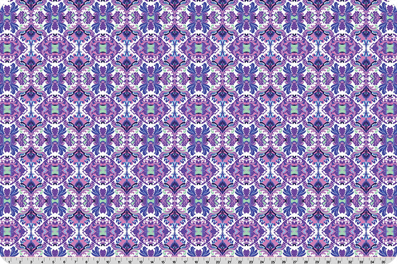 Fabric Shannon Blue Damask Wanderlust Quilting Cuddle by the Quarter Yard QC-WLDAMASK-BLUE