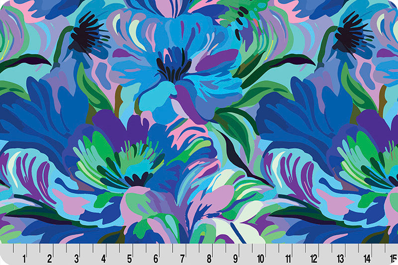 Fabric Shannon Blue Florals Wanderlust Quilting Cuddle by the Quarter Yard QC-WLFLORALS-BLUE