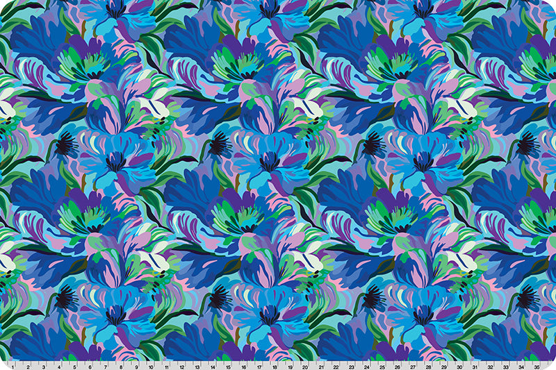 Fabric Shannon Blue Florals Wanderlust Quilting Cuddle by the Quarter Yard QC-WLFLORALS-BLUE
