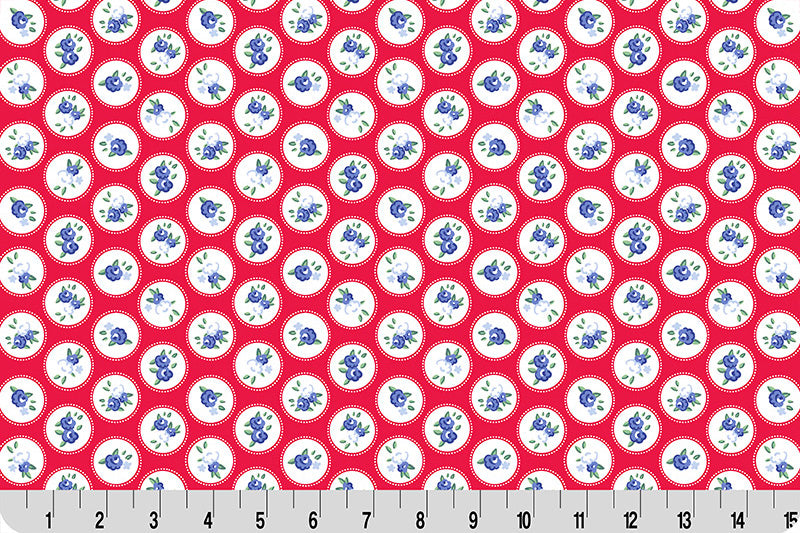 Fabric Shannon Candy Apple Windsor Cottage Rose Lane Quilting Cuddle by the Quarter Yard QC-CRWINDSOR-CANDYAPPLE