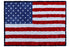 Quilted American flag with stars and stripes on a white background