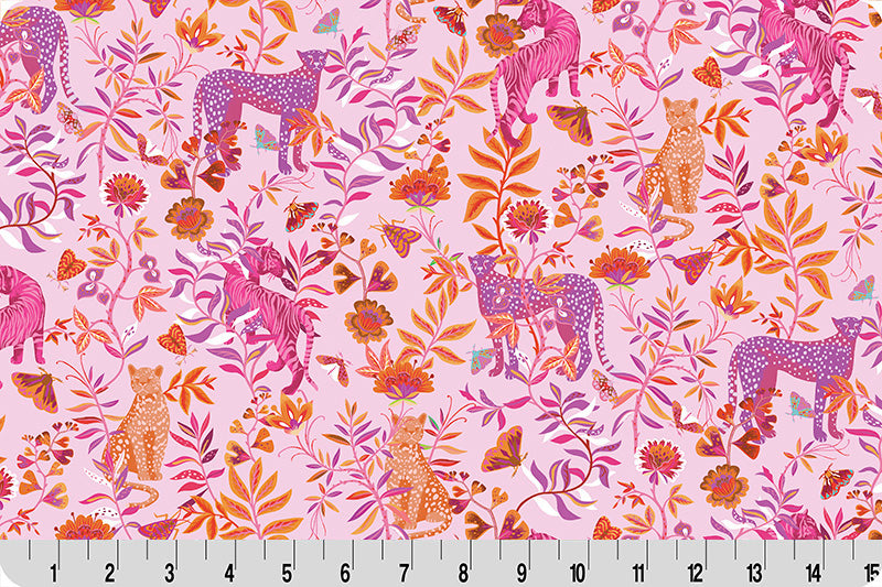 Fabric Shannon Pink Big Cats Wanderlust Quilting Cuddle by the Quarter Yard QC-WLBIGCATS-PINK