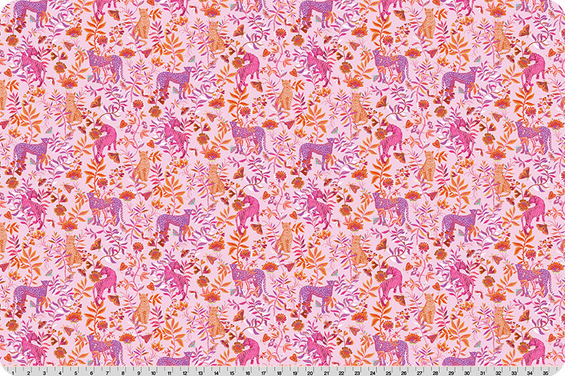 Fabric Shannon Pink Big Cats Wanderlust Quilting Cuddle by the Quarter Yard QC-WLBIGCATS-PINK