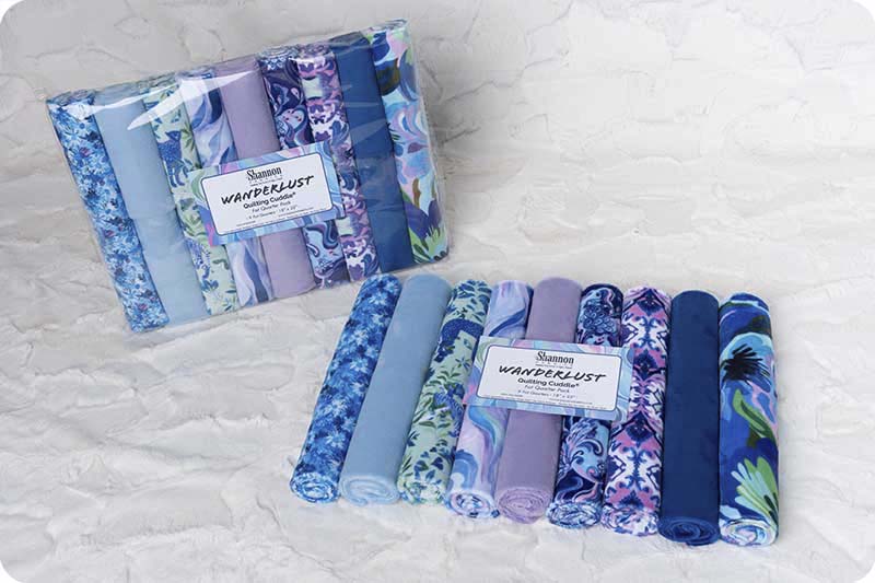 Fabric Shannon Precuts Wanderlust Blue Quilting Cuddle 9pc Fat Quarter Pack CKFQ9WANDERLUST-BLUE