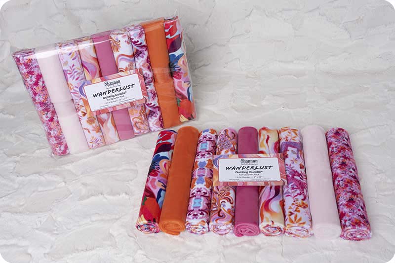 Fabric Shannon Precuts Wanderlust Pink Quilting Cuddle 9pc Fat Quarter Pack CKFQ9WANDERLUST-PINK