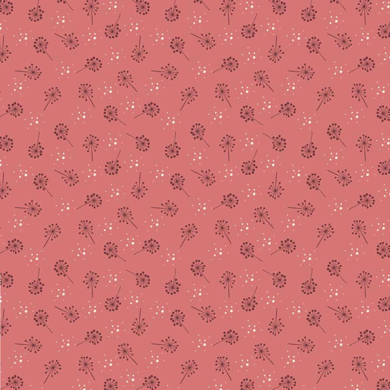 Fabric Stof Coral Blowflowers The Sweetest Embrace by the Quarter Yard 4514-523