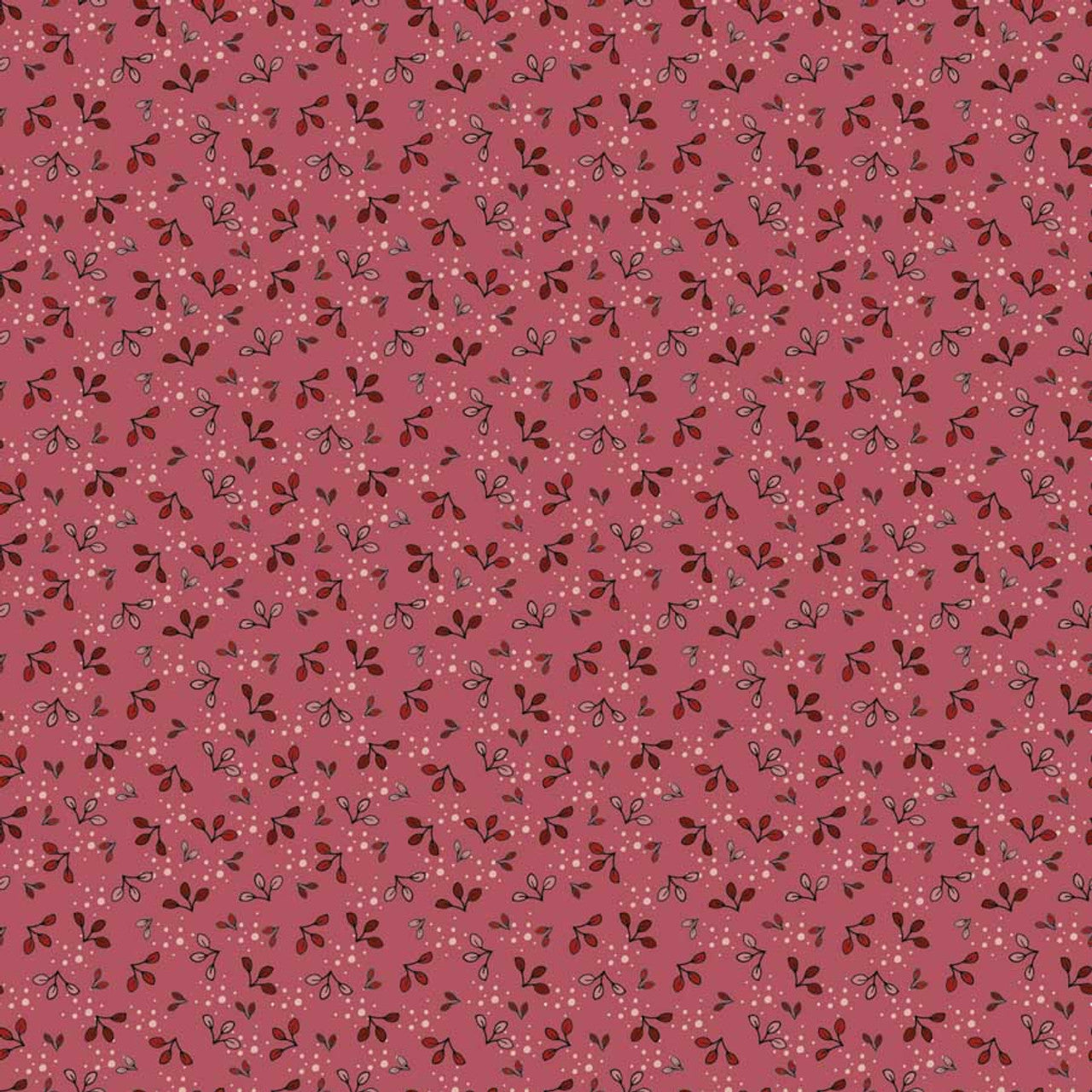 Fabric Stof Coral Leaves The Sweetest Embrace by the Quarter Yard 4514-522