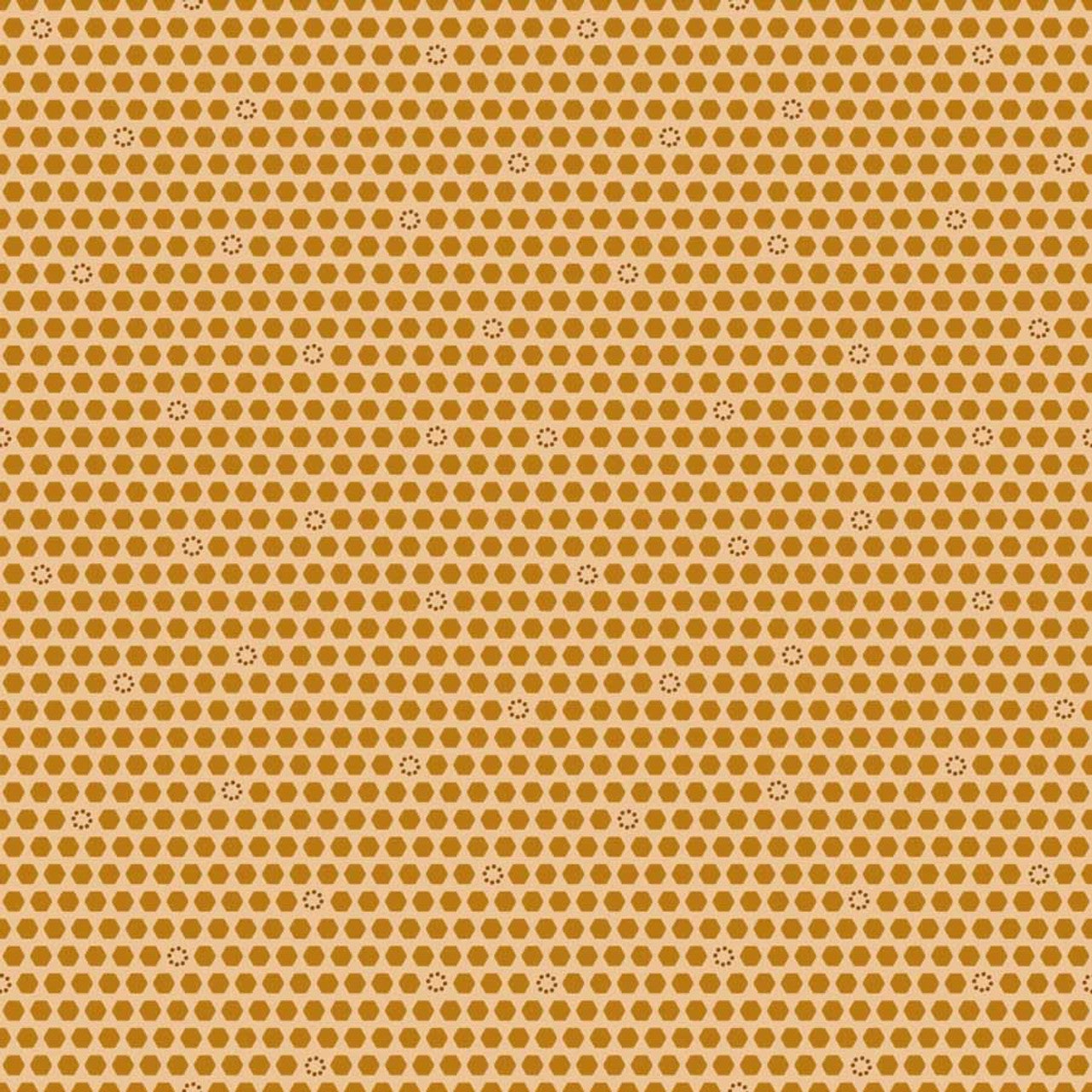 Fabric Stof Honey Beehive The Sweetest Embrace by the Quarter Yard 4514-548
