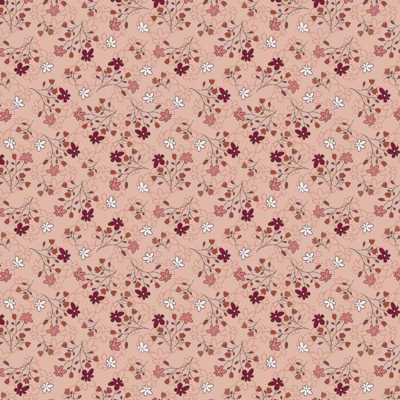 Fabric Stof Rose Flower Branches The Sweetest Embrace by the Quarter Yard 4514-524