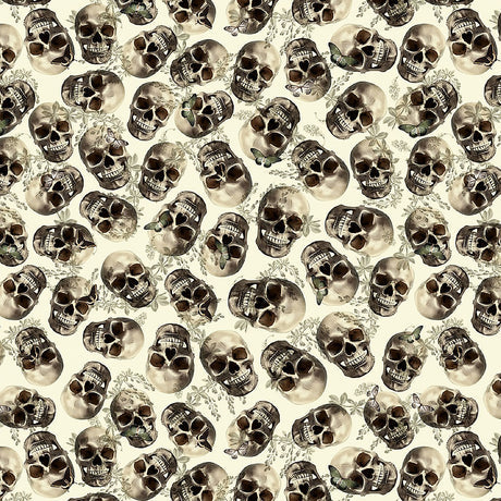 Fabric Stof Sand Skulls Calavera by the Quarter Yard 4504-105